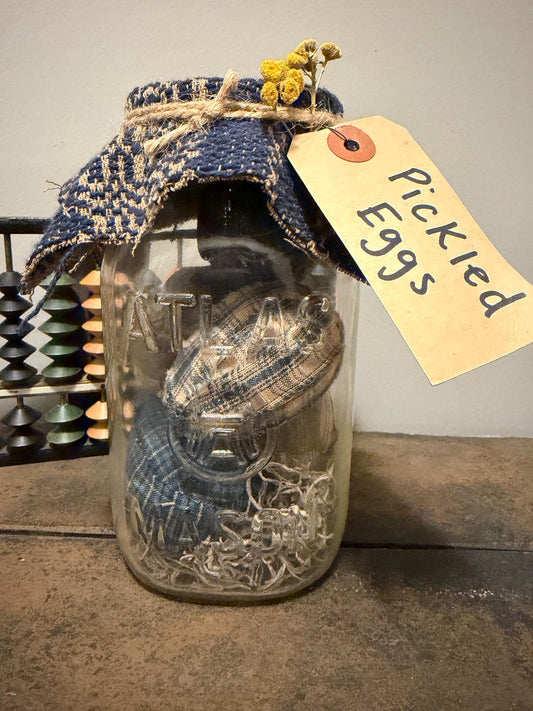 Primitive Pickled Eggs Decor in Mason Jar